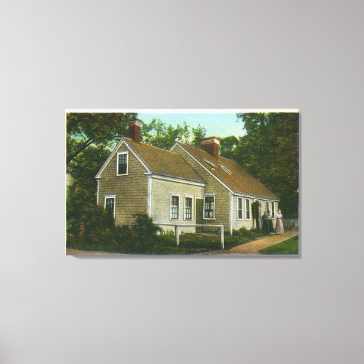 Außenansicht des ältesten Hauses in der Stadt # 2 Leinwanddruck (Vorderseite)