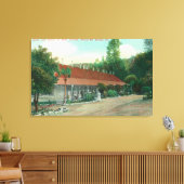 Außenansicht des Anhangs und der Hotelgrundlagen Leinwanddruck (Insitu (Wohnzimmer))