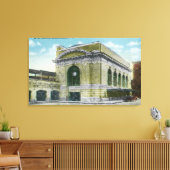 Außenansicht des Bahnhofs Leinwanddruck (Insitu (Wohnzimmer))