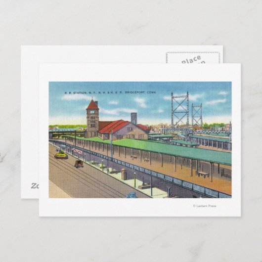 Außenansicht des Bahnhofs Postkarte (Vorne/Hinten)