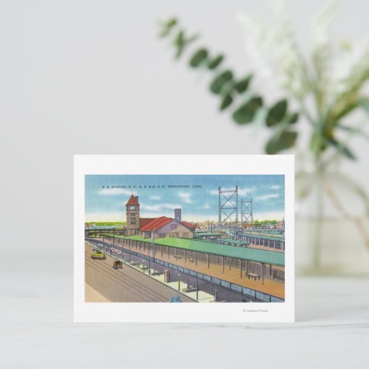 Außenansicht des Bahnhofs Postkarte (Stehend Vorderseite)