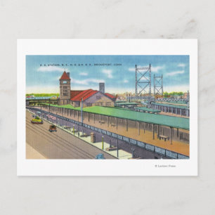 Außenansicht des Bahnhofs Postkarte