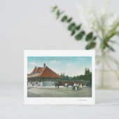 Außenansicht des Bahnhofs Postkarte (Stehend Vorderseite)