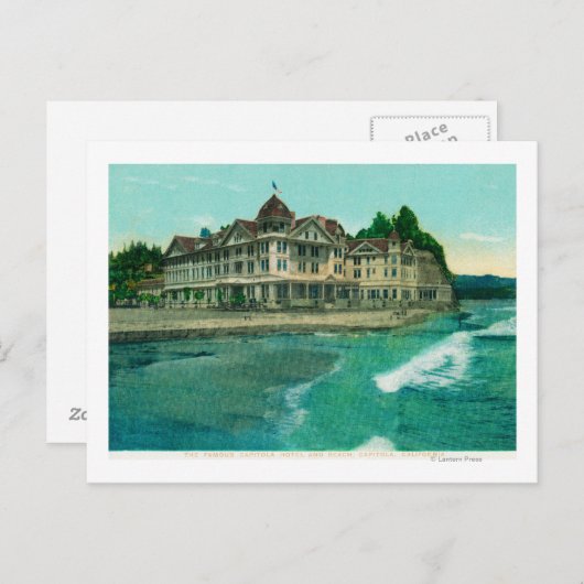 Außenansicht des berühmten Capitola Hotels Postkarte (Vorne/Hinten)