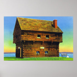 Außenansicht des Blockhauses auf dem Schlachtfeld Poster