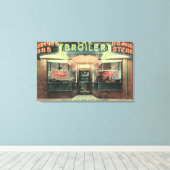 Außenansicht des Broilerrestaurants Leinwanddruck (Insitu (Holzboden))