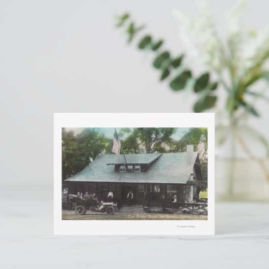 Außenansicht des Club House Postkarte (Stehend Vorderseite)