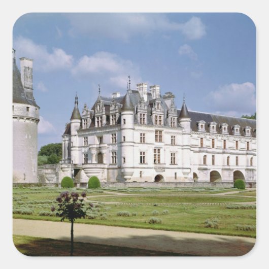 Außenansicht des Donjon Quadratischer Aufkleber (Vorderseite)