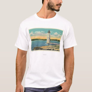 Außenansicht des Felsen-Insel-hellen Hauses T-Shirt
