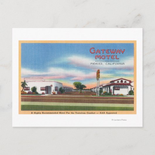 Außenansicht des Gateway MotelMerced, CA Postkarte (Vorderseite)
