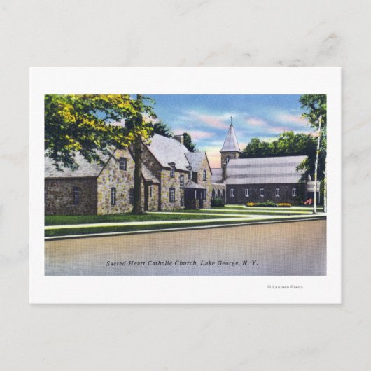 Außenansicht des Heiligen Herzens katholische Postkarte (Vorderseite)