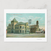 Außenansicht des Hofhauses Santa Cruz, CA Postkarte (Vorderseite)