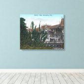 Außenansicht des Holly Oaks-Gebäude Leinwanddruck (Insitu (Holzboden))