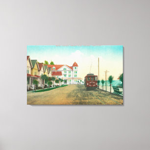 Außenansicht des Hotels Capitola und der Hütten Leinwanddruck