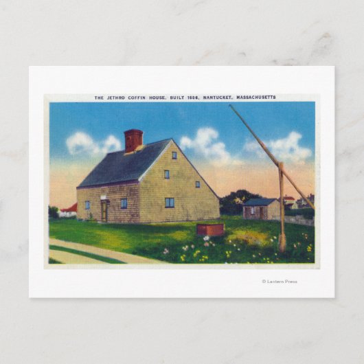 Außenansicht des Jethro Coffin House Postkarte (Vorderseite)