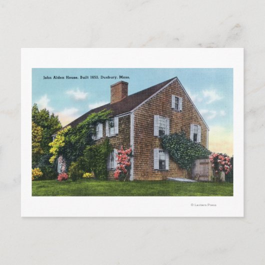 Außenansicht des John Alden House Postkarte (Vorderseite)