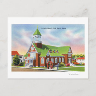 Außenansicht des katholischen York Beach Postkarte