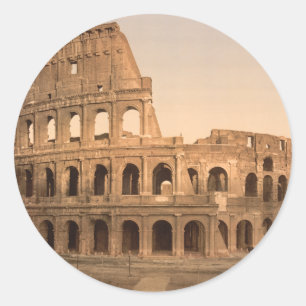 Außenansicht des Kolosseums, Rom, Italien Runder Aufkleber