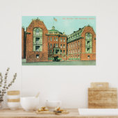 Außenansicht des Krankenhauses Hahnemann Poster (Küche)