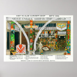 Außenansicht des Kuriositäts-Geschäftes YE Olde, Poster