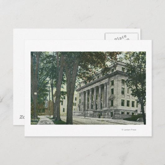 Außenansicht des Landkreis Court House Postkarte (Vorne/Hinten)