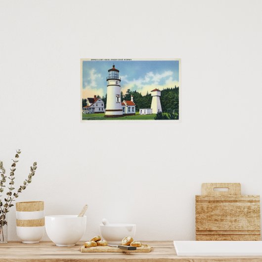 Außenansicht des Leuchtturms UmpquaKüste Poster (Küche)
