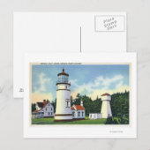 Außenansicht des Leuchtturms UmpquaKüste Postkarte (Vorne/Hinten)