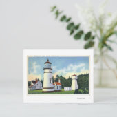 Außenansicht des Leuchtturms UmpquaKüste Postkarte (Stehend Vorderseite)
