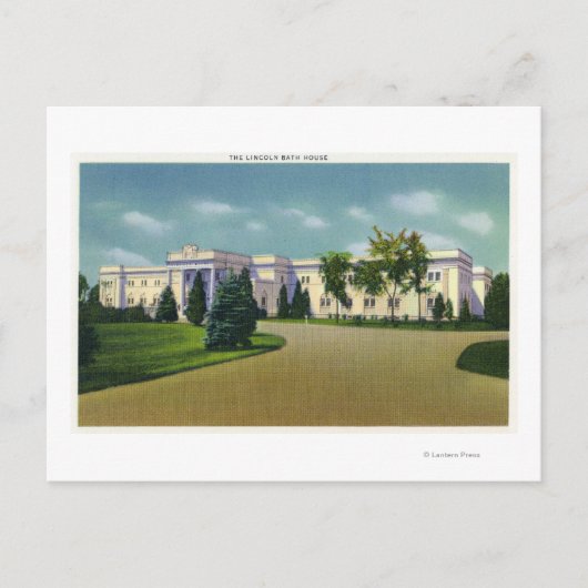 Außenansicht des Lincoln Bath House Postkarte (Vorderseite)