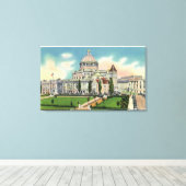 Außenansicht des neuen Verlagshauses Leinwanddruck (Insitu (Holzboden))