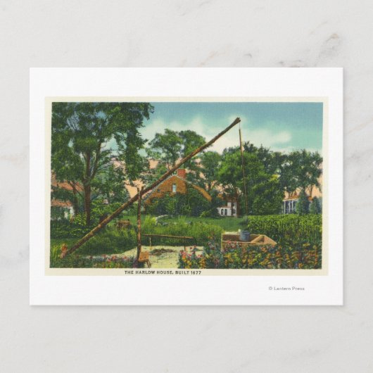 Außenansicht des Old Harlow House # 2 Postkarte (Vorderseite)