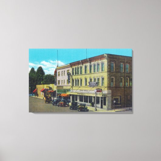 Außenansicht des Palace Hotel Ukiah, CA Leinwanddruck (Vorderseite)