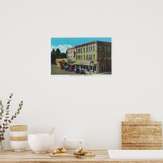 Außenansicht des Palace Hotel Ukiah, CA Poster (Küche)