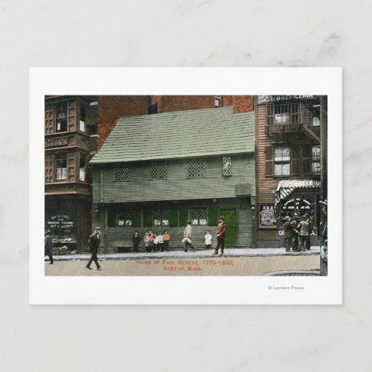 Außenansicht des Paul Revere House # 4 Postkarte (Vorderseite)