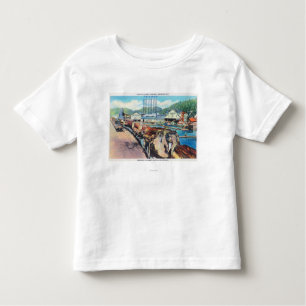 Außenansicht des pazifischen Bauholzes Co, Rotholz Kleinkind T-shirt