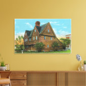 Außenansicht des Pequot House Leinwanddruck (Insitu (Wohnzimmer))