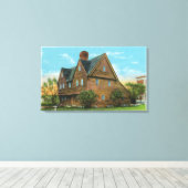 Außenansicht des Pequot House Leinwanddruck (Insitu (Holzboden))