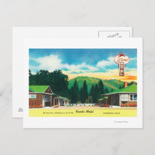 Außenansicht des Rambi MotelLakehead, CA Postkarte (Vorne/Hinten)