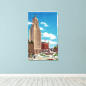 Außenansicht des Rand-Gebäude Leinwanddruck (Insitu (Holzboden))