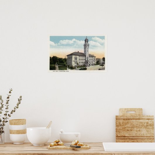 Außenansicht des Rathauses Poster (Küche)