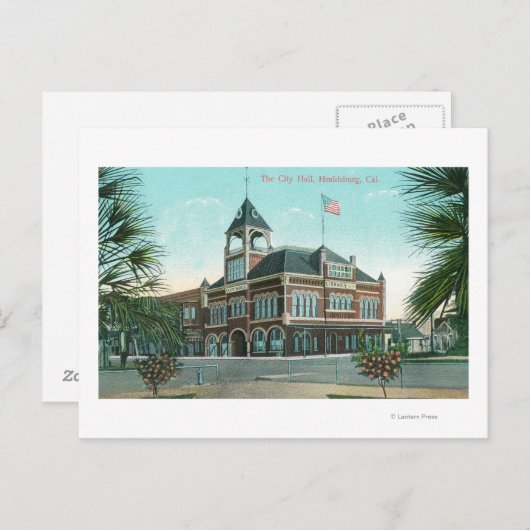 Außenansicht des RathausesHealdsburg, CA Postkarte (Vorne/Hinten)