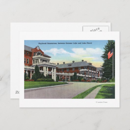 Außenansicht des Sanatoriums von Raybrook Postkarte (Vorne/Hinten)