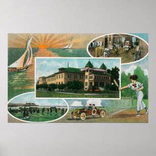 Außenansicht des Sanitariums und Landschaftliche S Poster