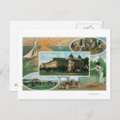 Außenansicht des Sanitariums und Landschaftliche S Postkarte (Vorne/Hinten)