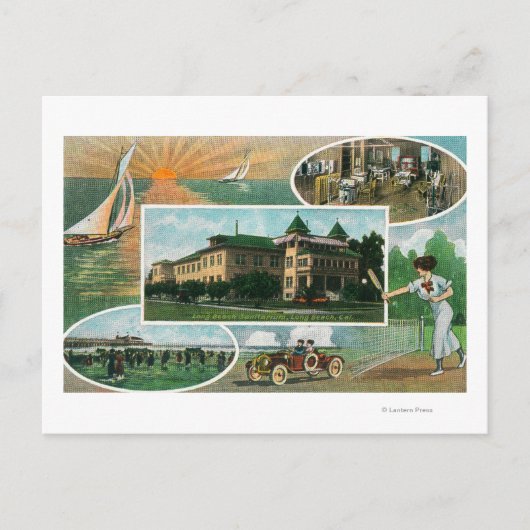 Außenansicht des Sanitariums und Landschaftliche S Postkarte (Vorderseite)