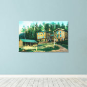 Außenansicht des Schulhauses und der Post Leinwanddruck (Insitu (Holzboden))