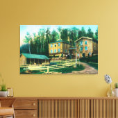 Außenansicht des Schulhauses und der Post Leinwanddruck (Insitu (Wohnzimmer))