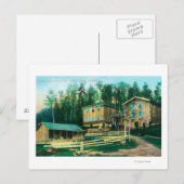 Außenansicht des Schulhauses und der Post Postkarte (Vorne/Hinten)