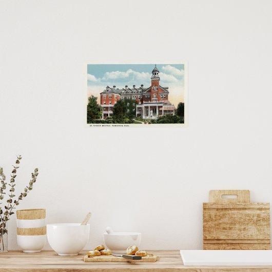 Außenansicht des St. Vincent Hospital Poster (Küche)