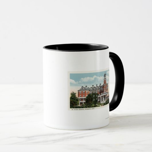 Außenansicht des St. Vincent Hospital Tasse (VorderseiteRechts)